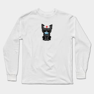 Cute Black Kitten Nurse Long Sleeve T-Shirt